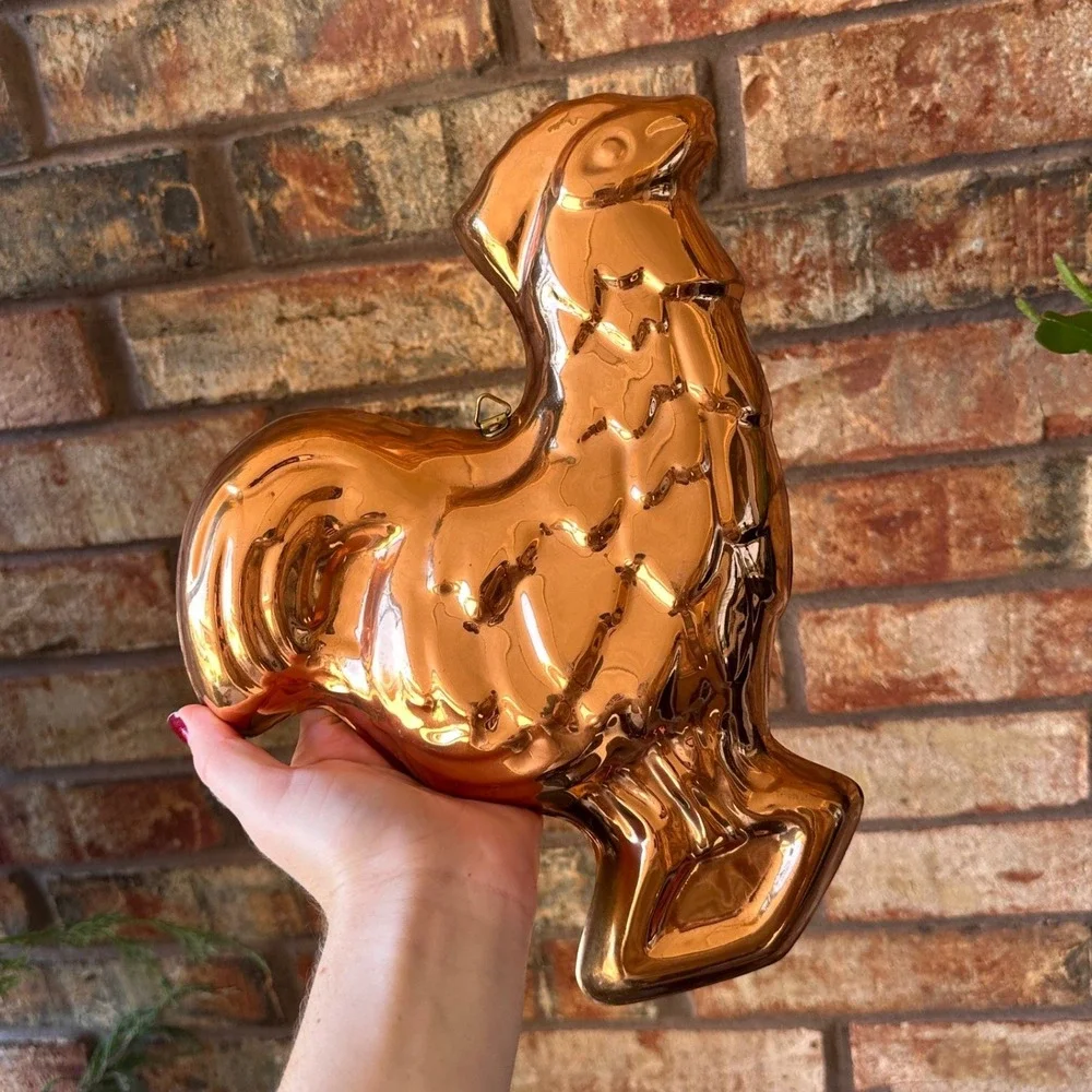 Vintage Copper Rooster Jello Mold Wall Hanging Kitchen Decor Chicken Korea